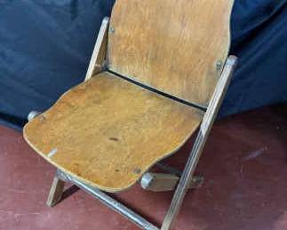 Pair Of Vintage Wooden Folding Chairs 