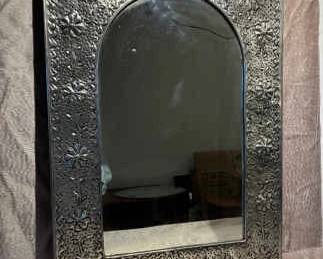 Mexican Tooled Metal Mirror