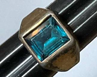 Aquamarine Sterling Ring 