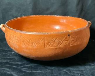 Mexico Redware Pottery Bowl