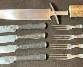 J Russell Co Green River Works Fork  Knife Set