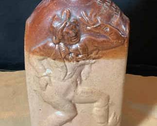 A Stoneware Jim Crow Gin Flask Exact Age Unknown 