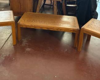 Solid Oak Side Tables And Coffee Table