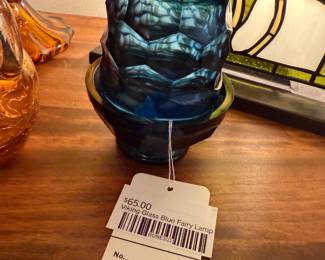 Viking Glass Blue Fairy Lamp
