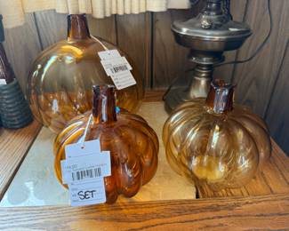 2 pc Pumpkin Candle Holders