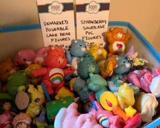 Unmarked Care Bear Figures, Strawberry Shortcake Figurines