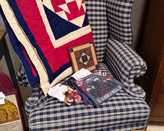 Marlow Furniture Co Wingback Chair, Quilts
