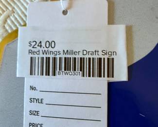 Red Wings Miller Draft Sign