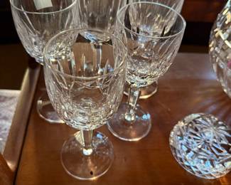 $225- SET OF FIVE WATERFORD WINE GLASSES 