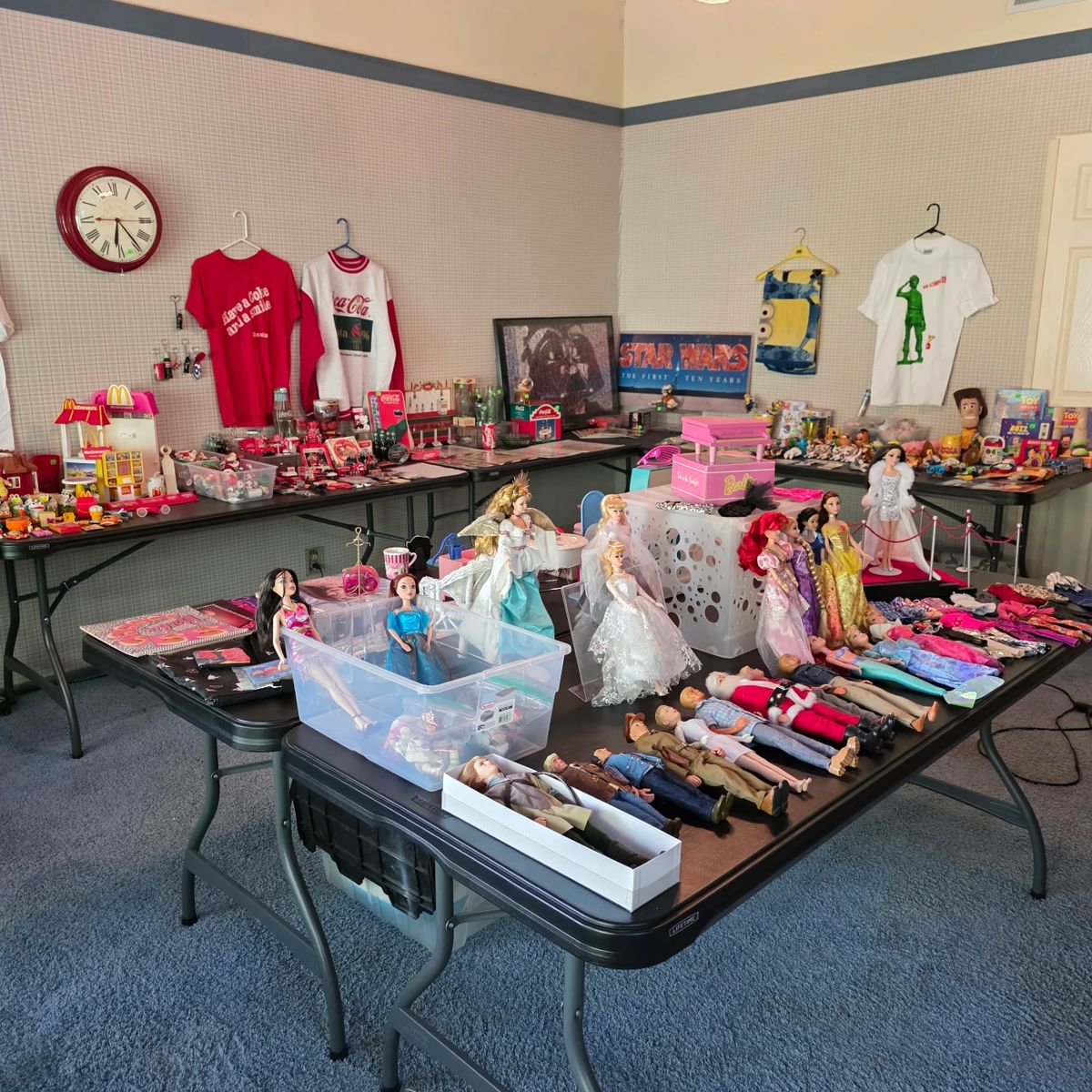 Collectibles, including McDonald's, Coca Cola, Star Wars, Disney, Barbie, and more!