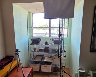 Photography and studio equipment, vintage typewriters 