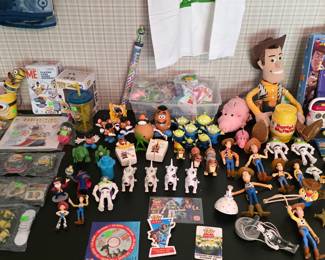 Disney, Toy Story, and Despicable Me (Minions) toys and 