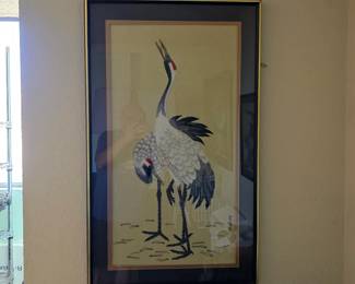Vintage Japanese framed scroll