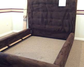 Micro-swede Queen Tufted Headboard and Frame from Z-Gallerie - Solid Frame