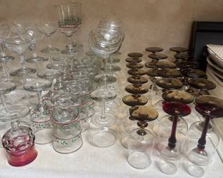 Vintage stemware and barware