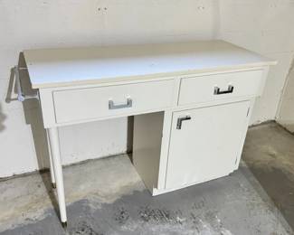 88 WhiteWoodCabinetDeskwDrawersShelfTowelBar