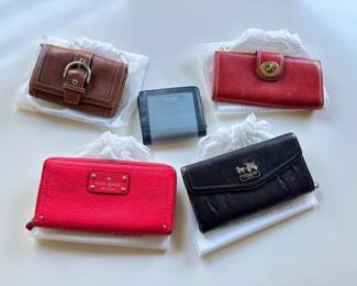 56 CoachKateSpadeWalletLotVintageModernStyles5Pieces