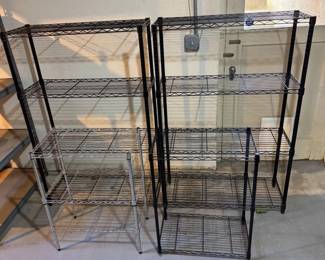 98 Setof4MultiTierMetalWireStorageRacks2TallBlack2Small