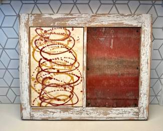 40 AlisonGolderSouthFacingMixedMediaArtinRusticFrameSigned