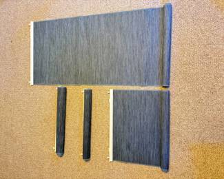 89 Setof4RollerWindowBlindsCharcoalWovenFabricwHardware