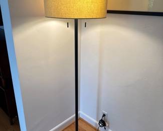 13 TallStandingBlackFloorLampwDrumShade