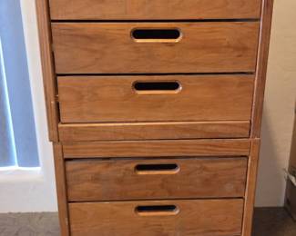 2 Small 3 Drawer Wood Cabinets