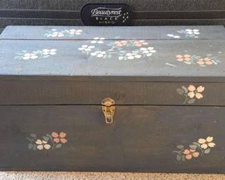 Gray Chest WPink Painted Roses