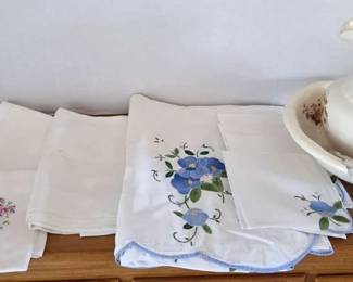 Vintage Linens Ceramic Wash Basin