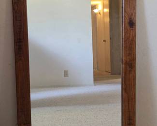 Heavy Oak Mission Style Framed Mirror
