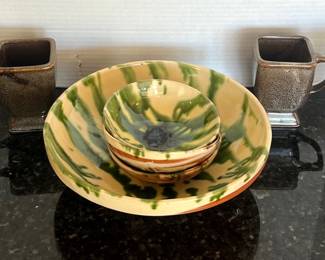 Green Brown Ceramic Dishes