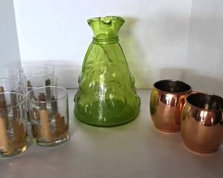 Gold, Green Copper Barware Marshall Fields