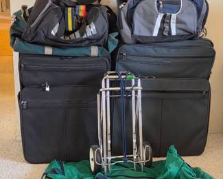 2 Lg Suitcases, Duffle Bags Luggage Dolly