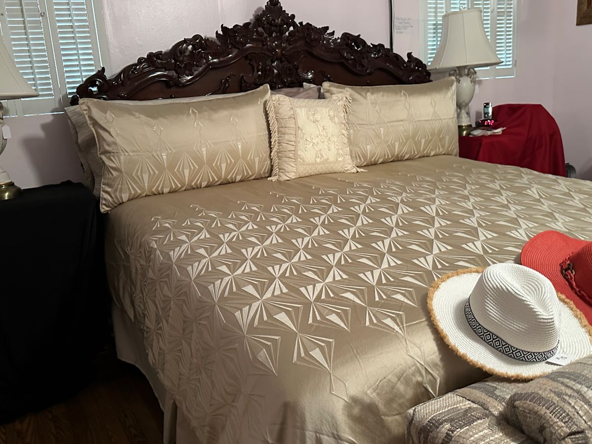 King size mahogany ornate bed