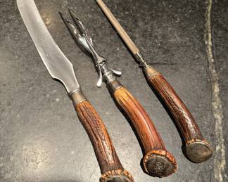Sterling Staghorn Carving Set
