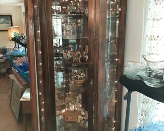 (23) Corner Curio Cabinet 32"Wx28"Dx84"H $275