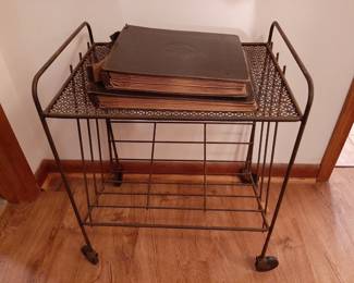 (38) Vintage Rolling Album/Turntable Cart $95