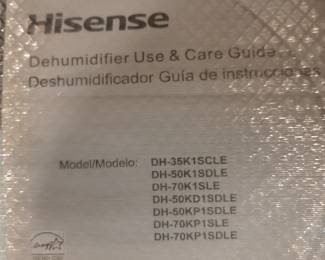 (34) HiSense Dehumidifier $85