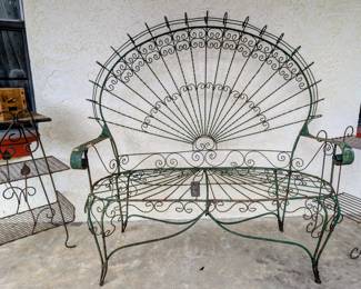 (12) Antique Peacock Settee 52"Wx18"Dx50"H $195