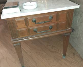 (17A+17B) Marble Top Side Table 25"Wx20"Dx22"H $65 each