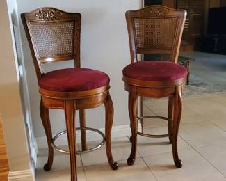 Swivel barstools with cushions - four (4)