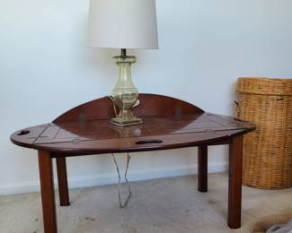 Custom coffee table + glass lamp