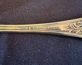 R77 - $325. Towle Stainless "Old Vienna" Flatware. Service for 16 + Serving Pieces. 