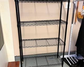 R39 - $30 Each. 1 Available. Wire shelving rack with adjustable shelves. Measures 36" wide x 14" deep x 55" tall. All appear to be in very good condition! (2/3 pending)