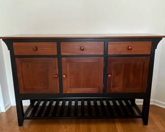 R9 - $550. Ethan Allen New Impressions Tall Buffet. Measures 64" long x 19" deep x 40.25" tall. Excellent Condition - only 1 very minor dent noted. 