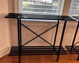 R21 - $25 Each. 2 Available. Metal Shelves - have been used for plants. Clean, no rust & Sturdy! 2 Available. Each measures 35.5" wide x 10.5" deep x 27.75" tall. 