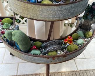 R13 - $50. 3 Tiered Fairy Garden Planter. 