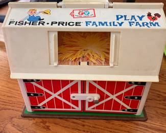 R24 - $25. Vintage Fisher Price Little People Farm Set (silo is not in great condition). 