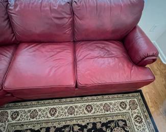 R7 - $425. Ethan Allen 3 Piece Leather Sectional. Measures 109" x 106". Does show wear on the leather but it's sturdy and no rips/holes etc. 
