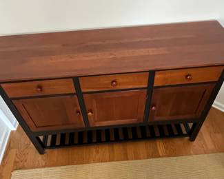 R9 - $550. Ethan Allen New Impressions Tall Buffet. Measures 64" long x 19" deep x 40.25" tall. Excellent Condition - only 1 very minor dent noted. 