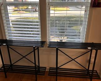 R21 - $25 Each. 2 Available. Metal Shelves - have been used for plants. Clean, no rust & Sturdy! 2 Available. Each measures 35.5" wide x 10.5" deep x 27.75" tall. 